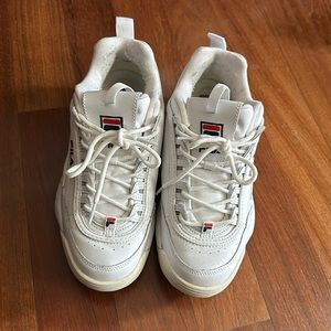 White platform fila sneakers
